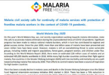 Malaria civil society calls for continuity of malaria services with protection of frontline malaria workers in the context of COVID-19 pandemic.